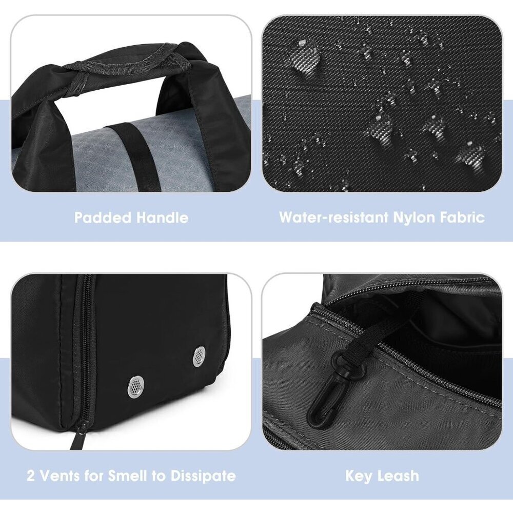 Gym Bag for Women, Yoga Tote with Shoe Compartment & Wet Pocket Black - Picture 3 of 6